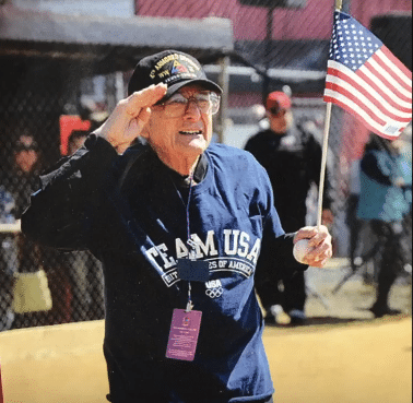 Archie Fagan with Flag